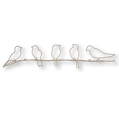 Wand-Art Decor Birds Ons A des Metalliso14001 Draht-Metallwand-Kunst 5 Zoll