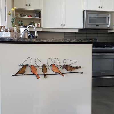 Wand-Art Decor Birds Ons A des Metalliso14001 Draht-Metallwand-Kunst 5 Zoll