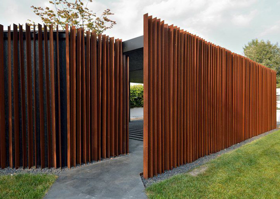 Stahlzaun Panel Exterior Design 2m hoher Garten Corten für Wohn