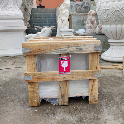 Natürlicher weißer Marmorstein-Garten-Skulptur-Hand schnitzte im Freien