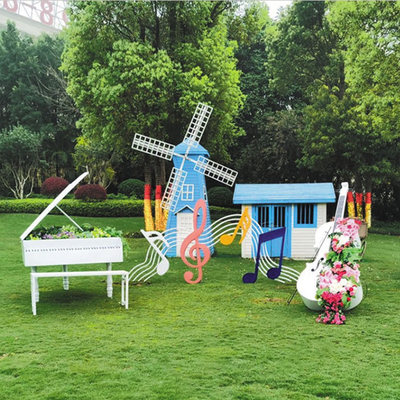 Eisen-Cello-Musikinstrument-Skulptur für Garten-Rasen-Verzierungen im Freien