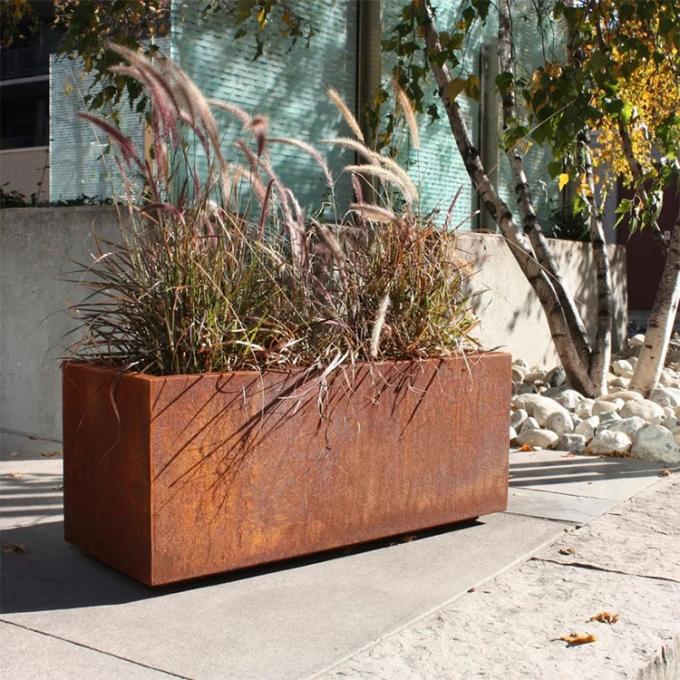 Pflanzer-Rechteck großer Stahlstahlpflanzer Corten blumen-Topf-Pflanzer Corten Stahl