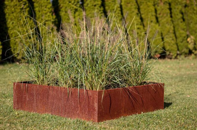 Kundengebundener große Baum-Metallpflanzer-Garten-Töpfe im Freien großer Stahlblumen-Topf Corten