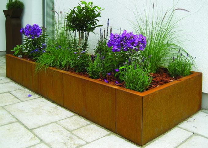  BLUMEN-Topf-Park-Straße dekorativer Garten Corten Stahlim freien ringsum zeitgenössische Blumentöpfe