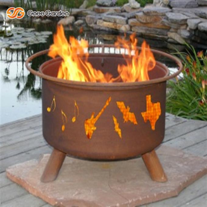 Hölzerne brennende Feuer-Pit Burner Heavy Duty Corten-Stahl-Feuer-Grube