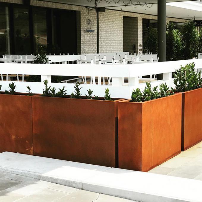 Großer Stahlgarten-dekorativer Metallblumen-Topf-Pflanzer Corten