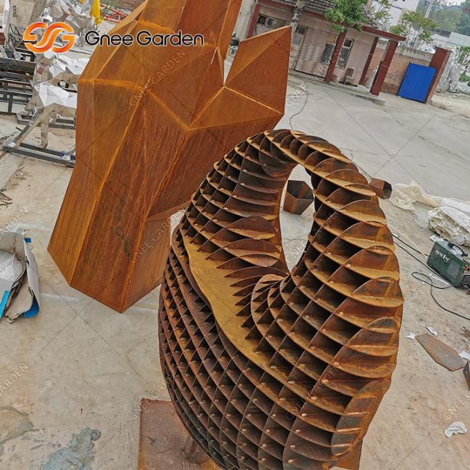 Stahlskulptur große Garten-Dekor-moderne Zusammenfassung im Freien Corten