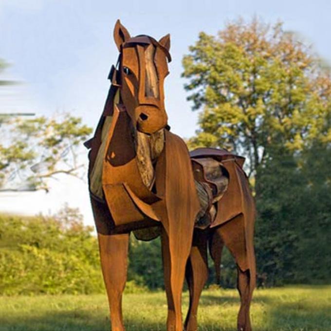 Kundenspezifische moderne große Corten-Edelstahl-abstrakte Skulptur-Gartendekor Statue