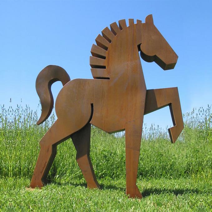 Kundenspezifische moderne große Corten-Edelstahl-abstrakte Skulptur-Gartendekor Statue