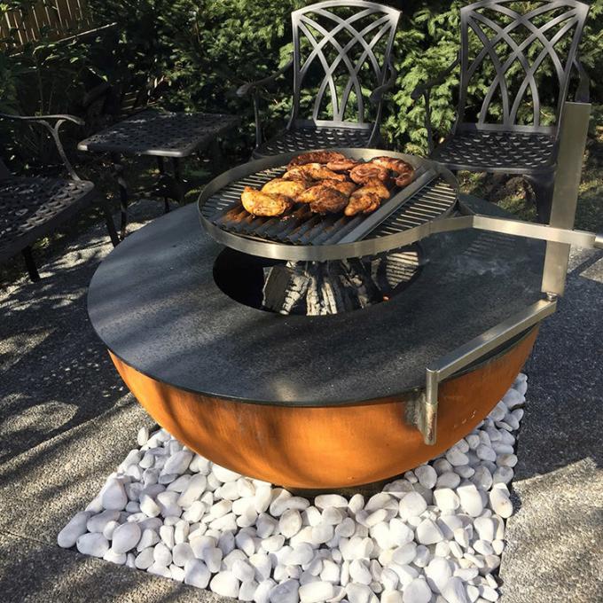 Rauchloser Firepit Stahlgrill hölzerner brennender Grill-Messingarbeiter Corten