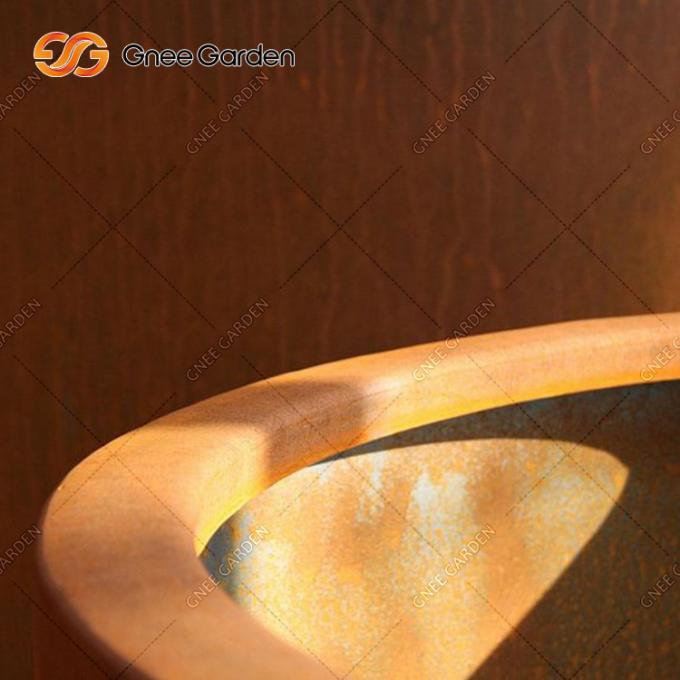 Bestellte runde Stahlbaum-Betriebsrechteckigen Metallpflanzer Blumen-Töpfe Corten im Freien voraus