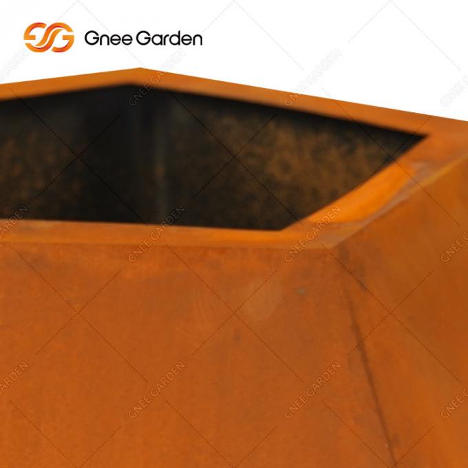 Dekorativer entworfener Patio-Blumen-Topf-Garten Corten-Stahlerzeugnis-im Freien großer Metallpflanzer-Topf