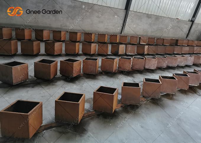 Stahlpflanzer neuer Art-Quadrat-Form-Metallblumen-Topf-Kubikgarten Corten für Graden