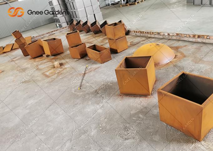 Stahlpflanzer neuer Art-Quadrat-Form-Metallblumen-Topf-Kubikgarten Corten für Graden