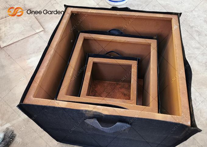 Stärke Corten des Fabrikpreis-2mm Blumen-Topf-Dekorations-Stahlmetall Rusty Nursery Planter rechteckiges