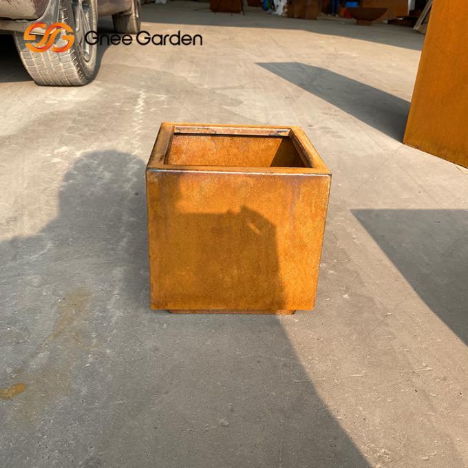 Hersteller liefern direkt Metallgarten-Stahlpflanzer großes Quadrat Corten rustikale