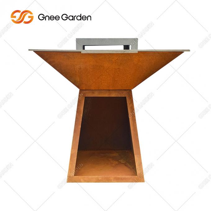 Stahl-GRILL Corten Feuer Pit Grill Trapezoid Shaped Outdoor, der Grills für Garten-Grill-Partei kocht