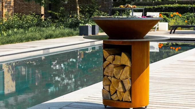 Stahlgrill-Grills populäre hölzerne brennende Grill-Partei im Freien Corten
