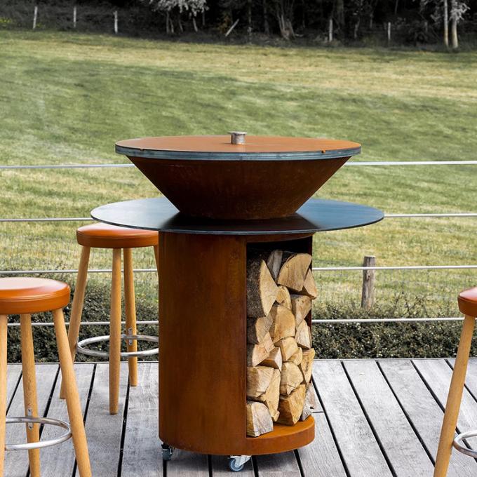 Stahlgrill-Grills populäre hölzerne brennende Grill-Partei im Freien Corten