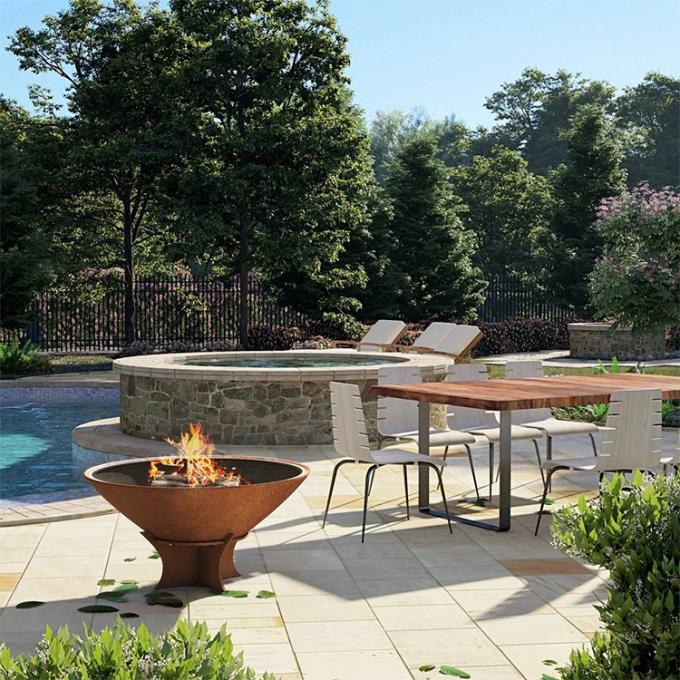 Kochen das im Freien grillt Stahlgarten-Feuer Pit Rustic Design kundenspezifischer Feuer-Schüssel-Grill-Grill im Freien Corten