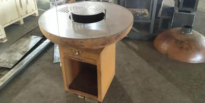 Modernes tragbares Stahlgrill-Holz im Freien brennender kampierender GRILL Grill Küche Corten