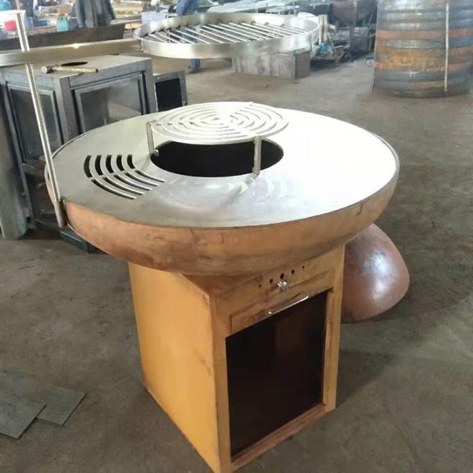 Modernes tragbares Stahlgrill-Holz im Freien brennender kampierender GRILL Grill Küche Corten