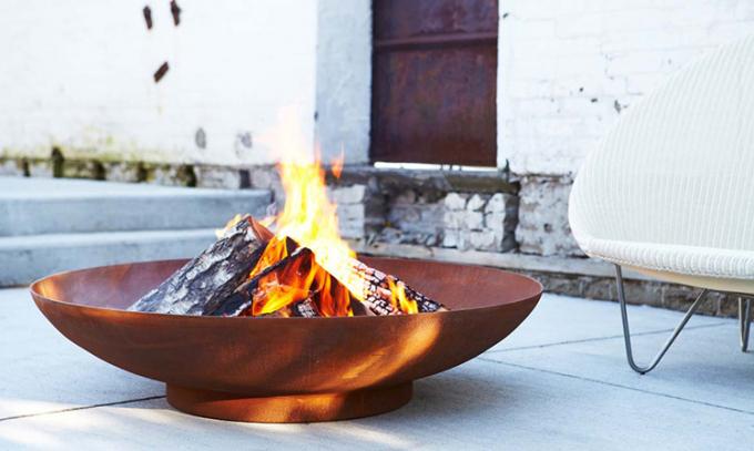 FEUER-Schüssel-Grube Patio-großer Rost-schwerer hölzerner brennender Garten im Freien Corten Stahl