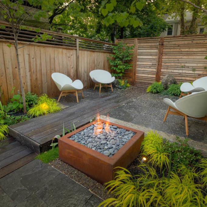 KAMIN-Patio-Möbel-Gas Corten Corten Stahlfeuer Pit Decorative Stahl
