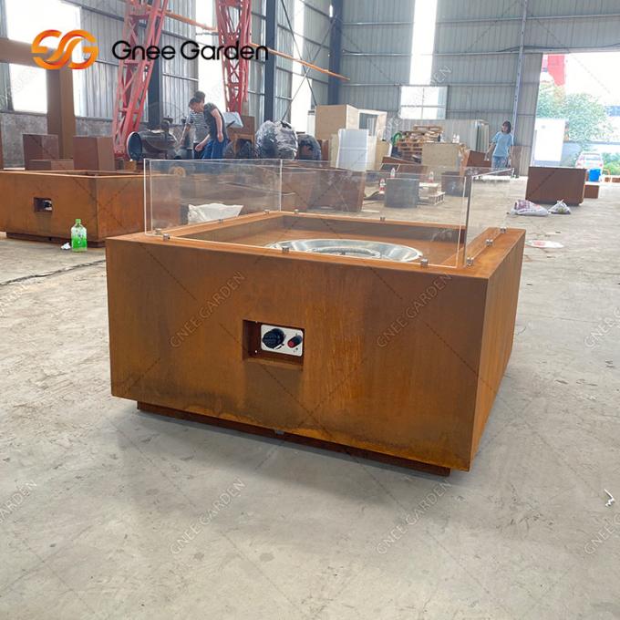 Tischplatte-Stahl-Feuer bildet Patio im Freien Heater Corten Steel Firepit Löcher
