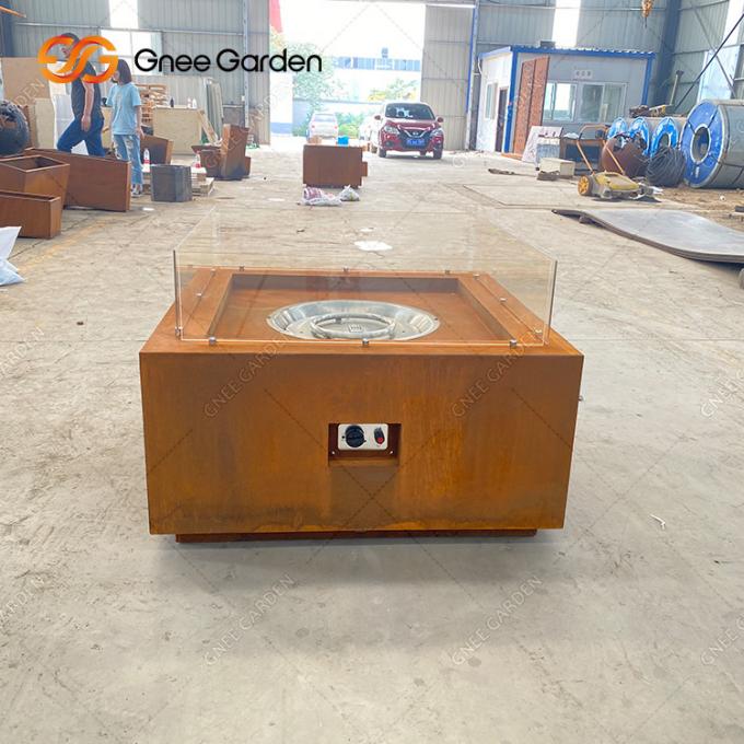 Tischplatte-Stahl-Feuer bildet Patio im Freien Heater Corten Steel Firepit Löcher