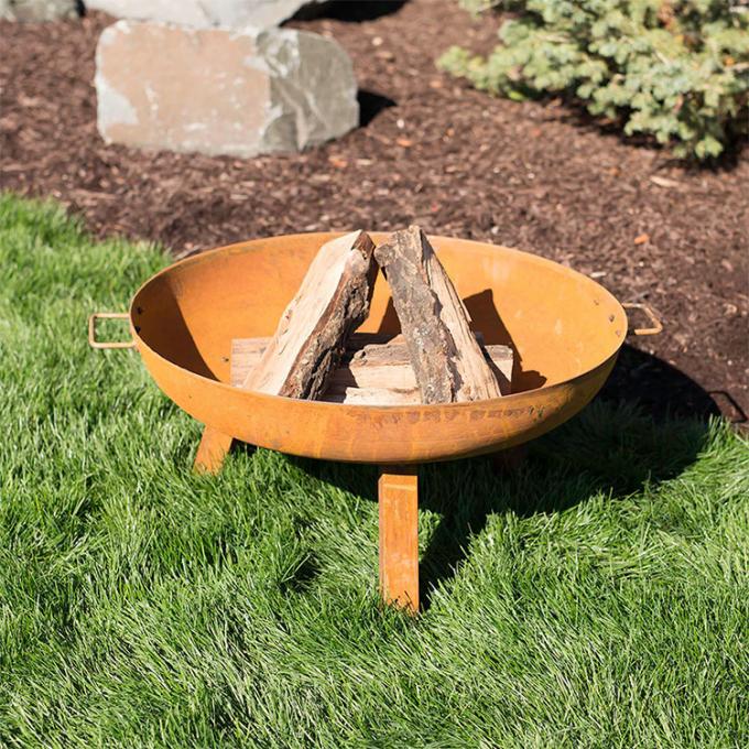 Runde feuer-Pit Garden Decorative Corten Steel-Feuer-Schüssel Corten Stahl