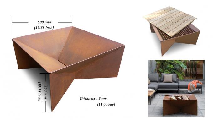 Stahlfeuer-Pit Custom Round Outdoor Personals Corten große Garten-Möbel