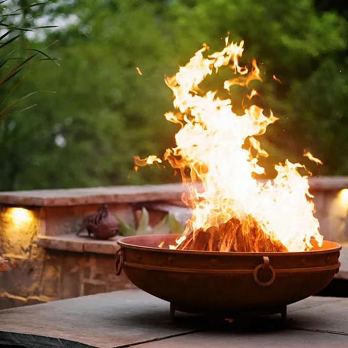  Hölzernes brennendes Stahlfeuer Pit Garden Outdoor Firepit moderne Kamin-Heizung im Freien Corten