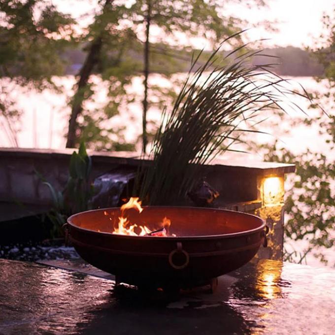 Hölzernes brennendes Stahlfeuer Pit Garden Outdoor Firepit moderne Kamin-Heizung im Freien Corten
