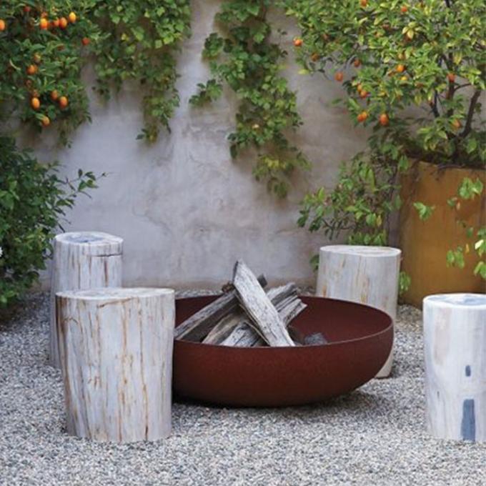 Persönliche große Garten-oder Hof-Möbel Firpit Stahlfeuer-im Freien Pit Round Rustic Look Outdoors Corten
