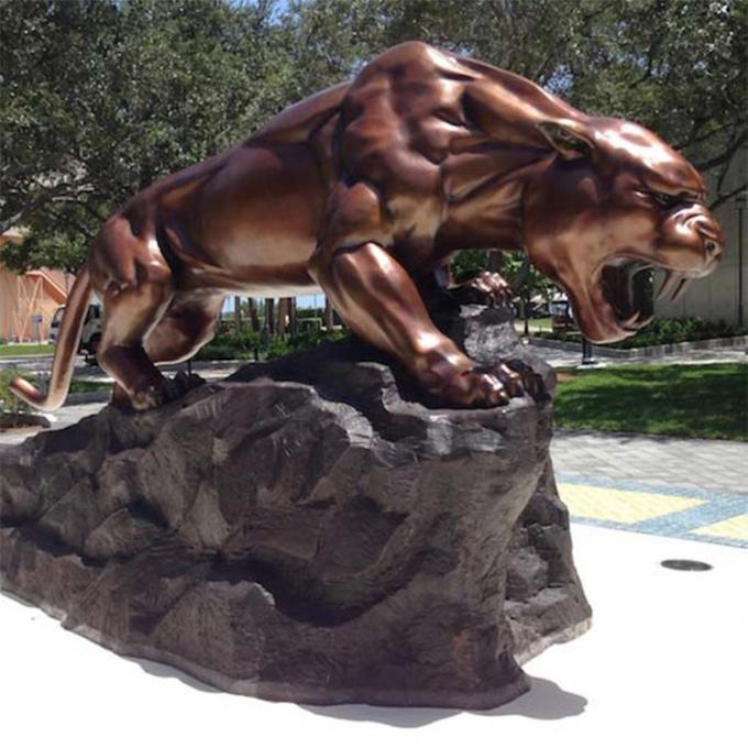 Schwarze Jaguar-Bronzestatuen-Tierfigürchen-Skulptur zu Großhandelspreis