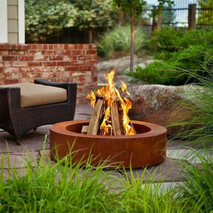 Stahlfeuer Pit Camping For Outside Wood tragbarer runder Garten im Freien Corten, der für im Freien und Garten brennt