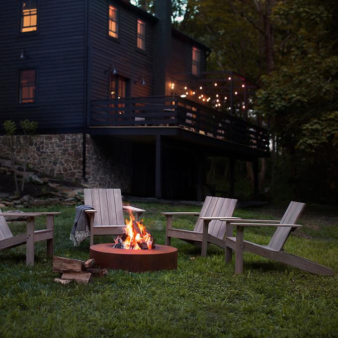 Stahlfeuer Pit Camping For Outside Wood tragbarer runder Garten im Freien Corten, der für im Freien und Garten brennt