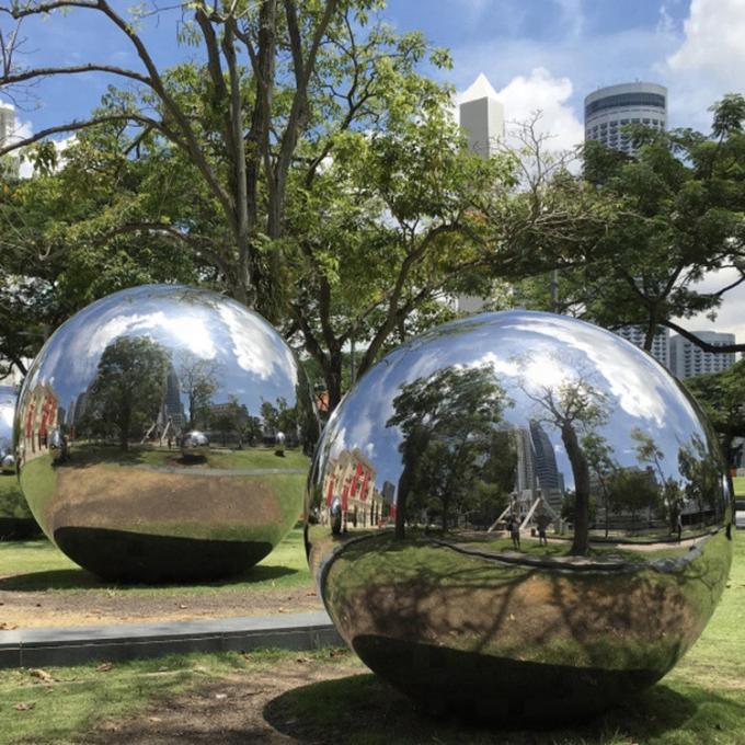 Spiegel polierte zeitgenössisches Metall Art Sphered Stainless Steel Sculptures für im Freien