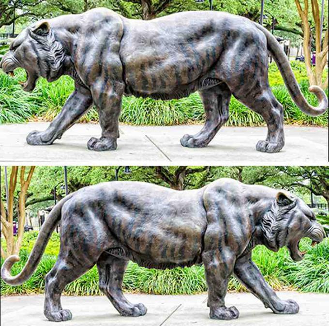 Realistischer antiker lebensgroßer Bronze-Tiger Statue Outdoor Bronze Sculpture