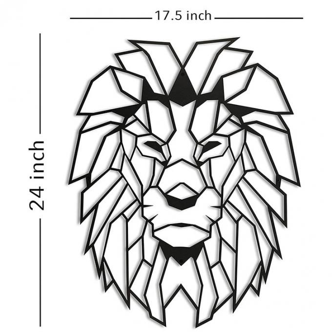 Ästhetischer Entwurfs-Bauernhaus-Dekor asphaltieren Lion Wall Decorations Animal Metal-Grafik für rustikale Kabine