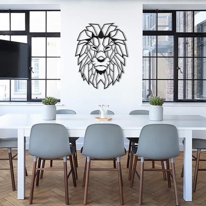 Ästhetischer Entwurfs-Bauernhaus-Dekor asphaltieren Lion Wall Decorations Animal Metal-Grafik für rustikale Kabine