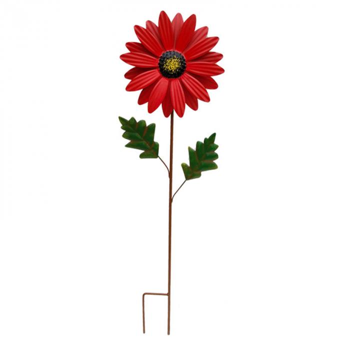 Sonnenblumen-Windmühlen-Metallfeuerrad-Garten-Stangen-Wind-Skulpturen für Balkon-Patio-Rasen-Dekorations-Yard-Verzierung im Freien