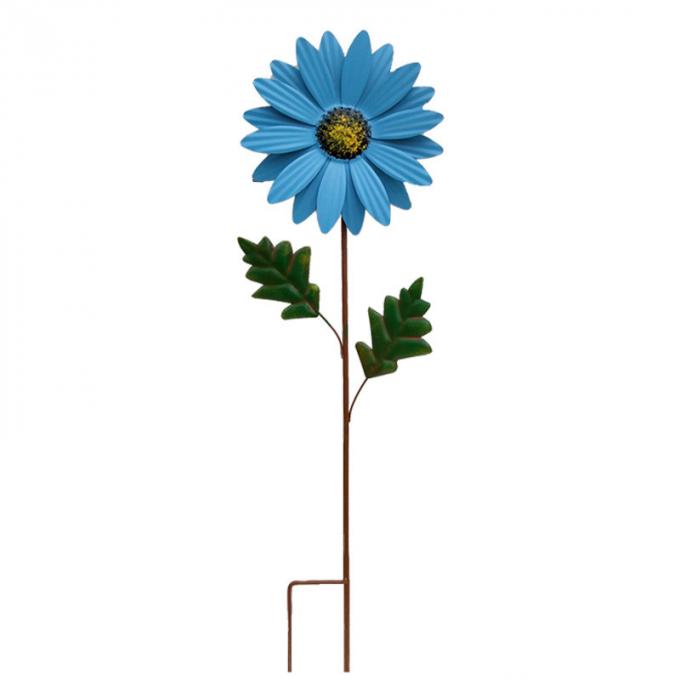 Sonnenblumen-Windmühlen-Metallfeuerrad-Garten-Stangen-Wind-Skulpturen für Balkon-Patio-Rasen-Dekorations-Yard-Verzierung im Freien